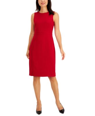 red sheath dress